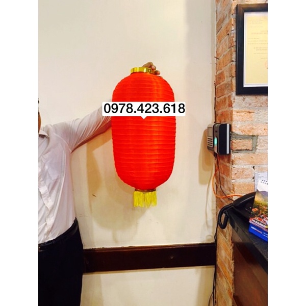 [60cm] Đèn lồng Nhật Bản - đèn lồng vải đỏ trang trí lễ hội Phật Đản, nhà Chùa, Chúc mừng năm mới