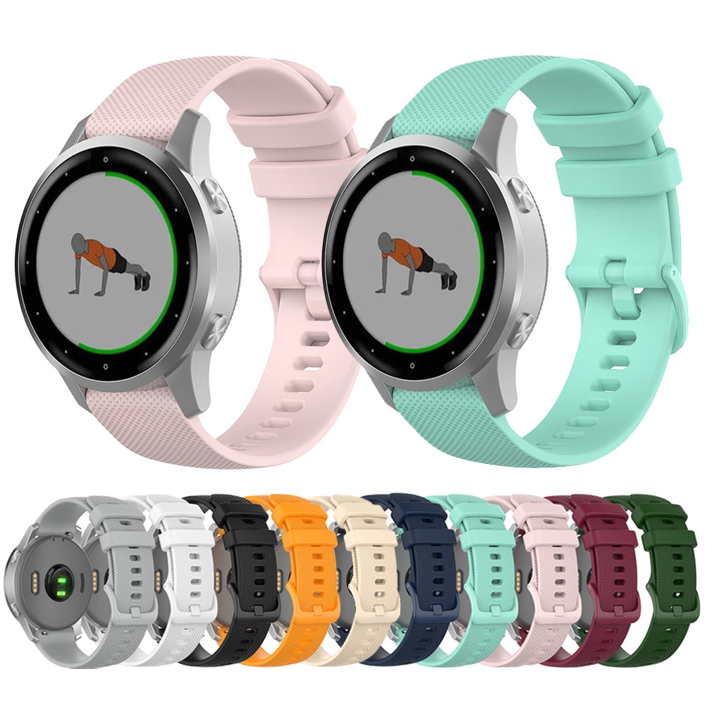 Dây Đeo Đồng Hồ Bằng Silicone 18Mm 20mm 22mm Cho Garmin Vivomove3 3S Vivoactive 4s Watch4 3 Active 2 S3