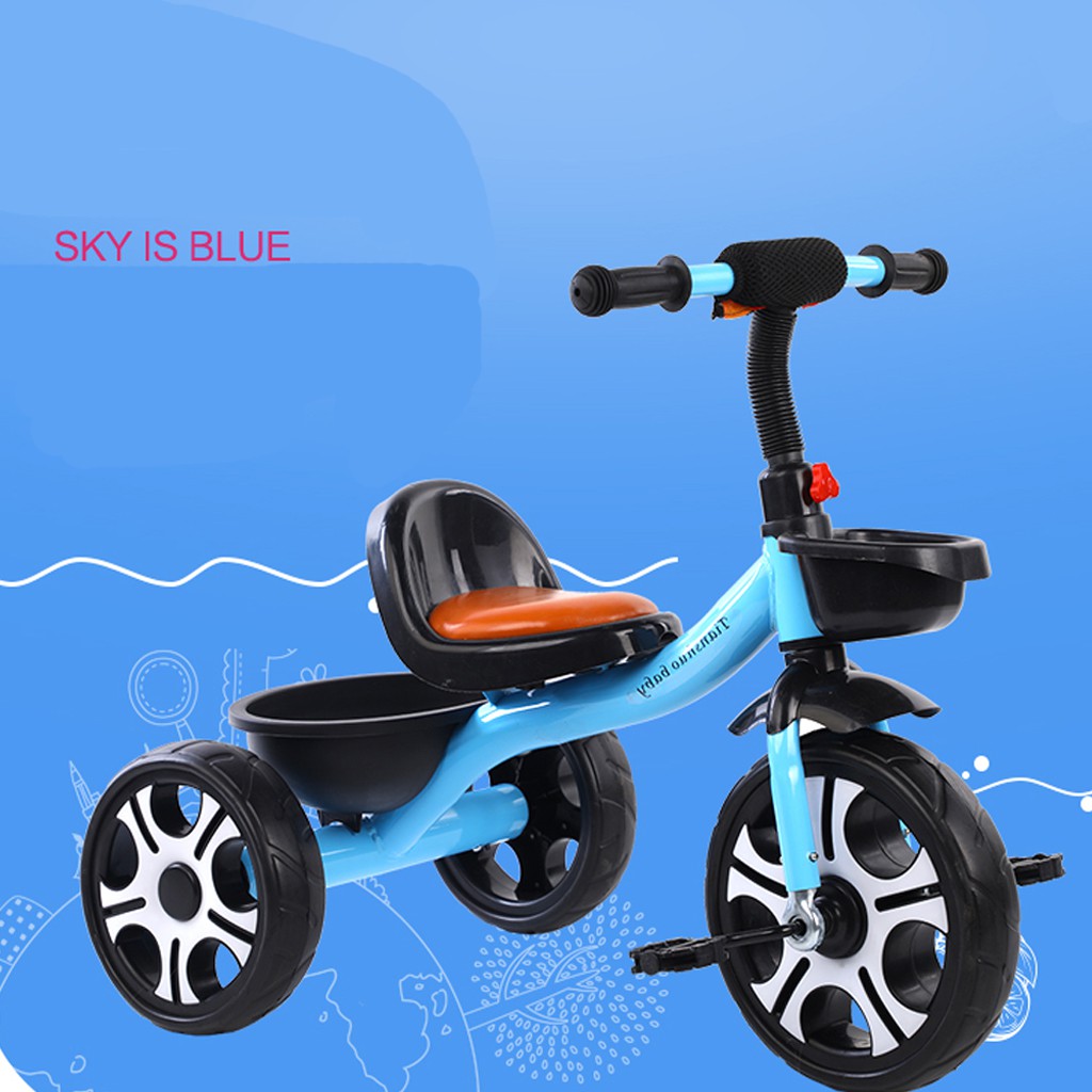 Xe tập đi , chòi chân ba bánh cho bé có bàn đạp, yên bọc da cho bé 2-5 tuổi