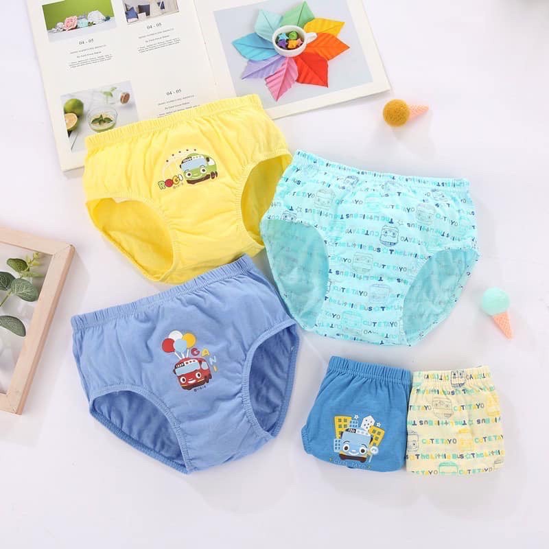 Set 5 Quần Lót Trẻ Em - Mẫu Xe Buýt Cute Tayo