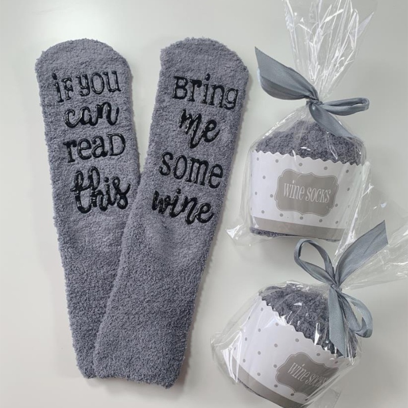 Xiangbao Vớ Xù Lông Xù Vui Nhộn In Chữ If You Can Read This Wine Hobby