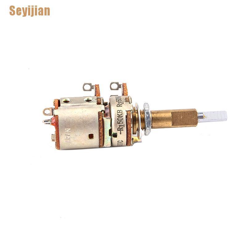 Chiết Áp Trục Đôi 16 Loại A50K B50K Dài 30mm Có Công Tắc