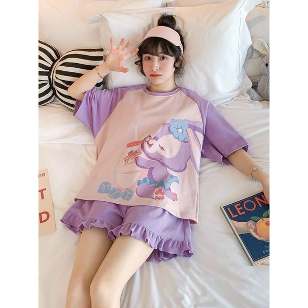 Bộ cotton 4c mẹ bé gái hàng cotton chính phẩm 9_60kg