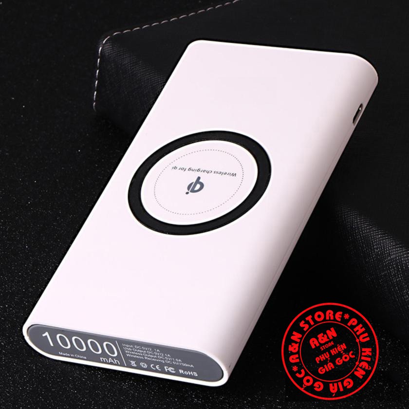 SẠC DỰ PHÒNG KIÊM SẠC KHÔNG DÂY CHUẨN QI DUNG LƯỢNG 10.000 mAH (MÀU NGẪU NHIÊN)