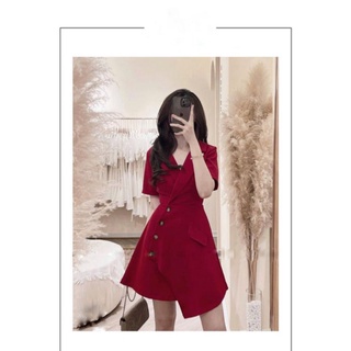 Đầm Váy cổ vest dáng xòe dự tiệc