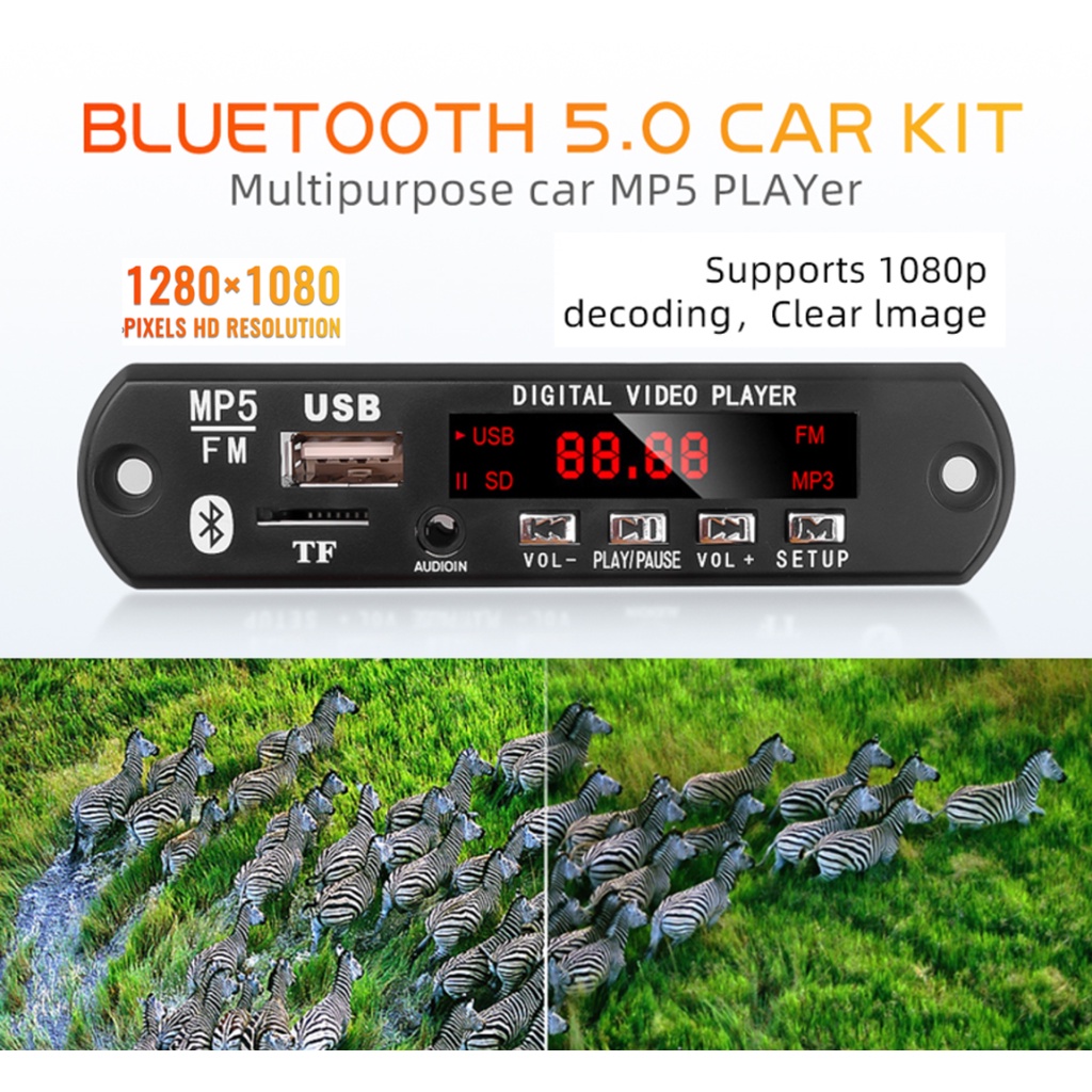 Bảng Mạch Giải Mã Âm Thanh Mp5 12v Kết Nối Bluetooth Hỗ Trợ Usb Tf Aux Fm Mp3 Wma