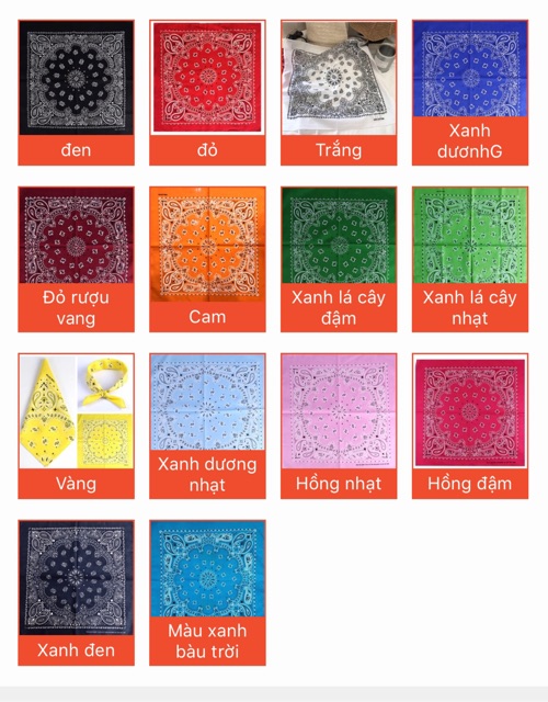 Khăn bandana chất cotton size 55x55cm - Khăn turban