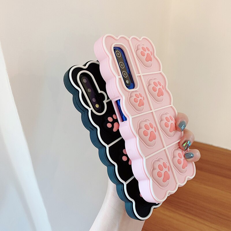 Ốp điện thoại silicon dẻo gắn bong bóng bóp cho Samsung Galaxy A50 A20 A30 S9 S10 S20 S21 Plus Note 9 Note 10 20 Ultra