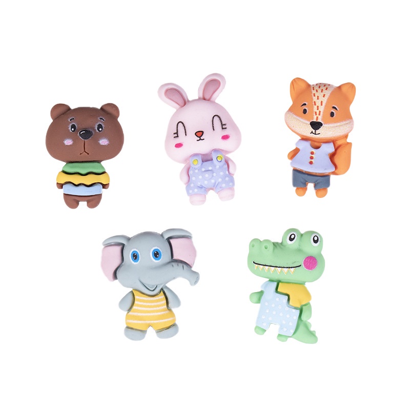 Set 10 phụ kiện resin dán trang trí điện thoại hình động vật dễ thương