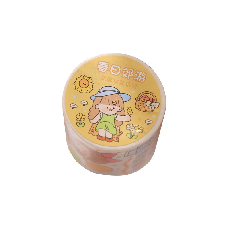 1 Cuộn Băng Dính Washi Họa Tiết Hoạt Hình Dễ Thương