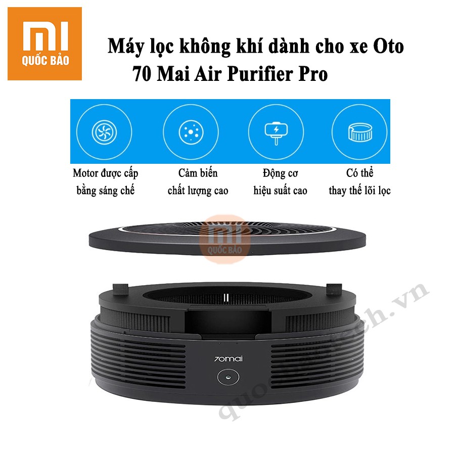 Máy lọc không khí trên xe ôtô Xiaomi Midrive 70Mai Pro, Smartmi Car Air Purifier