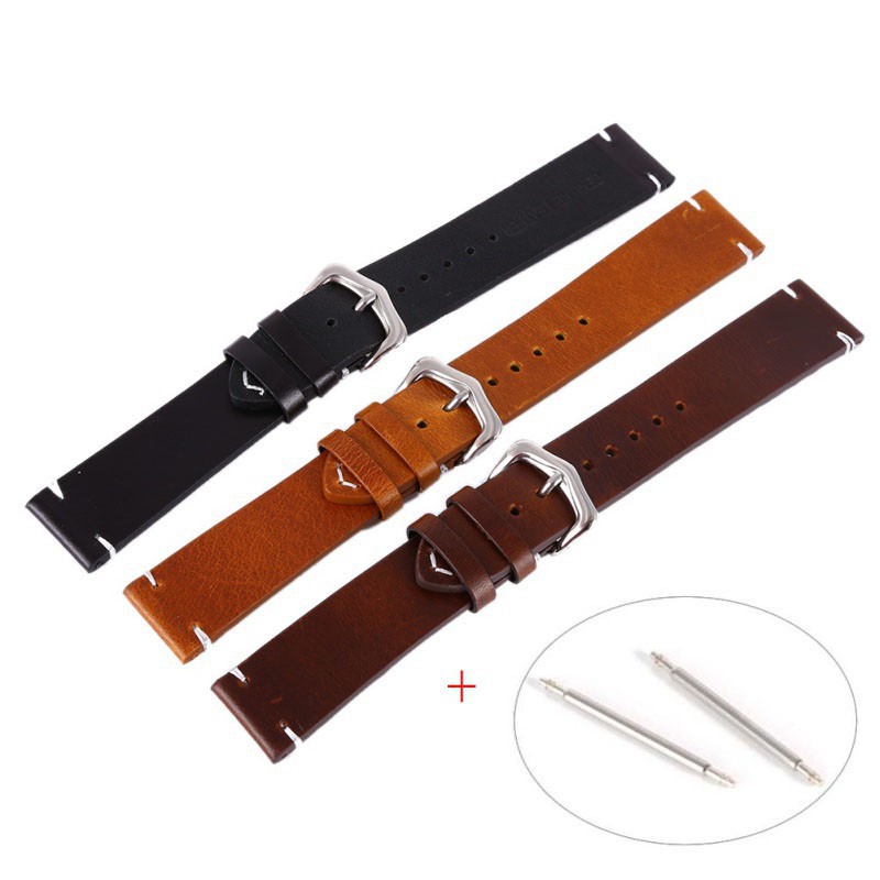 Leather Brown Black Wrist Watch Band Strap Belt Watchbands 18/20/22mm