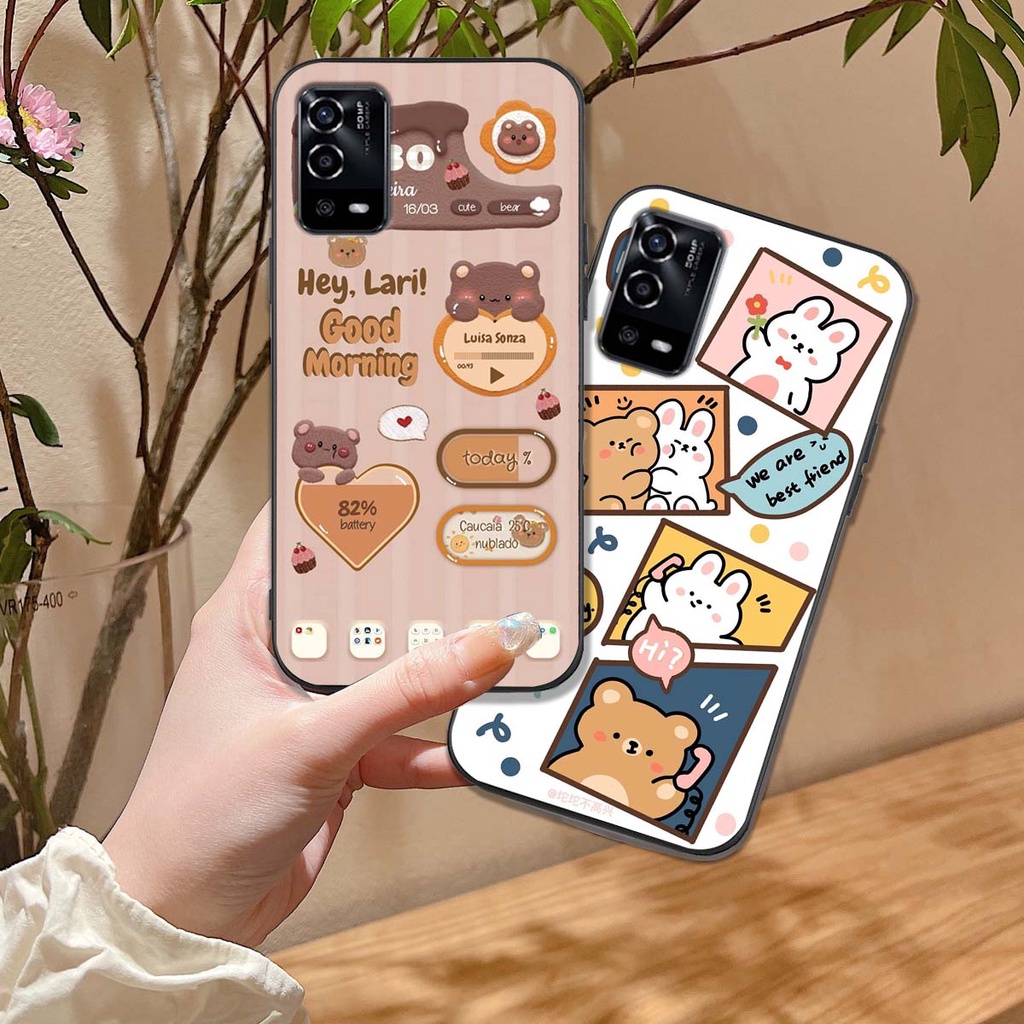 Ốp lưng điện thoại oppo a55 4g / a55 5g in hình gấu humberger chi bi vô cùng đáng yêu