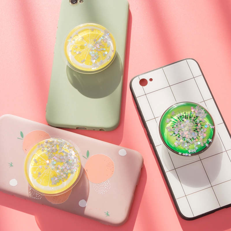 Giá đỡ điện thoại kim tuyến in hình trái cây