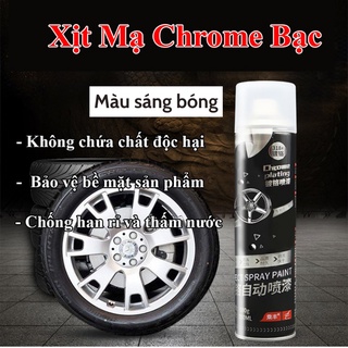 Sơn Xịt Mạ Chrome Sáng Bóng 350ml màu inox dùng cho ô tô xe máy bảo vệ bề mặt kim loại
