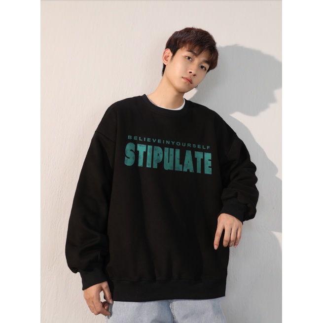 Áo SWEATER Nỉ cổ tròn nam mùa đông cộng với nhung dày trong xu hướng mới mùa thu đông nam dài tay dài tay hàng đầu mùa