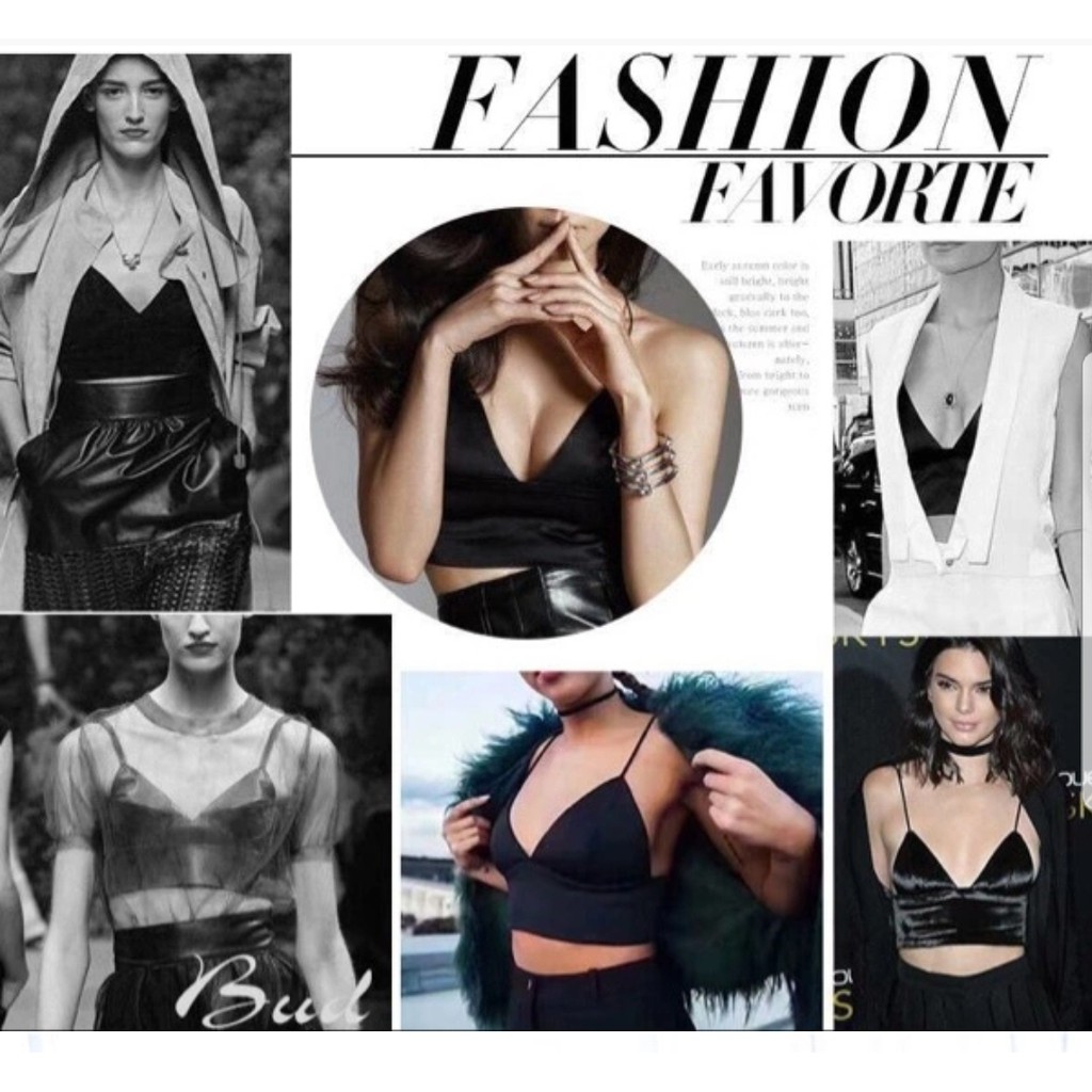 Áo Bra croptop satin cài khuy bản to_ NuciFera