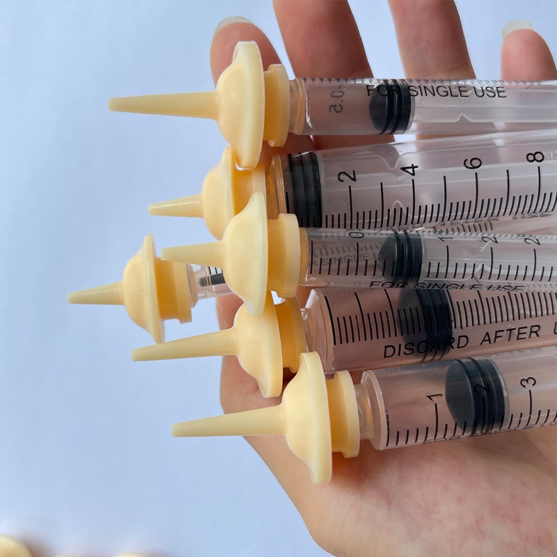 Núm vú Silicone cho thú cưng uống sữa size S dành cho chó mèo thỏ sơ sinh kèm xilanh bơm 1 - 10 ml