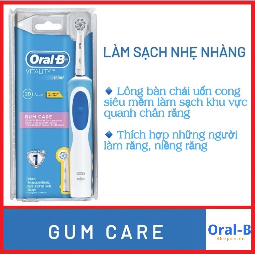 Bàn chải đánh răng điện Oral-B (ÚC) chính hãng - Dành cho người lớn, trẻ em - Giúp sạch mảng bám, chống viêm nướu