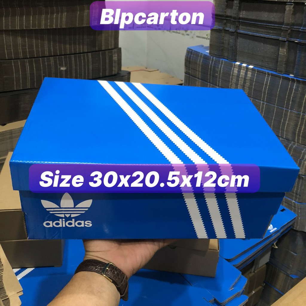 HỘP ĐỰNG GIÀY ADIDAS SIZE 30X20.5X12CM MÀU XANH HỘP 20 HỘP