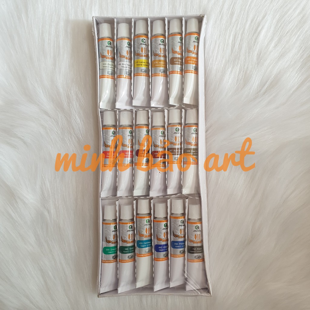 BỘ MÀU SƠN DẦU MARIE'S TUÝP 12ML SET 12/18 MÀU