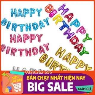(FreeShip) Bóng nhũ Bóng chữ HAPPY BIRTHDAY  trang trí sinh nhật