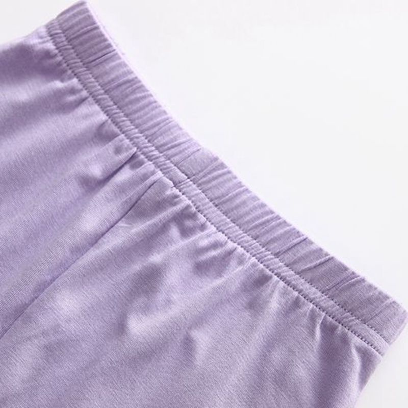 [ZY] Quần Legging Lửng Co Giãn Màu Trơn Viền Ren Bốn Mùa Đơn Giản Dễ Phối Đồ Cho Bé Gái 80-150cm