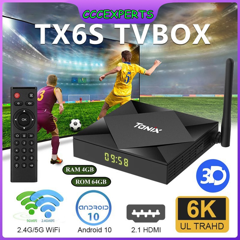 【CcExperts】Tv Box Tx6S Thông Minh Android 10.0 Allwinner H616 Wifi Media Player 4k 6k Hd Và Phụ Kiện