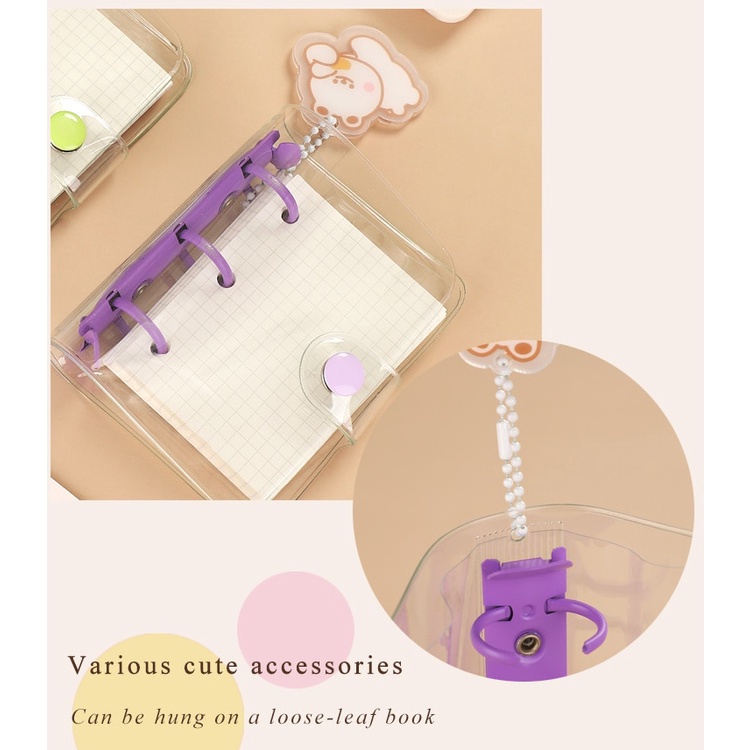Sổ tay bìa trong suốt 3 vòng sáng tạo dễ thương độc đáo