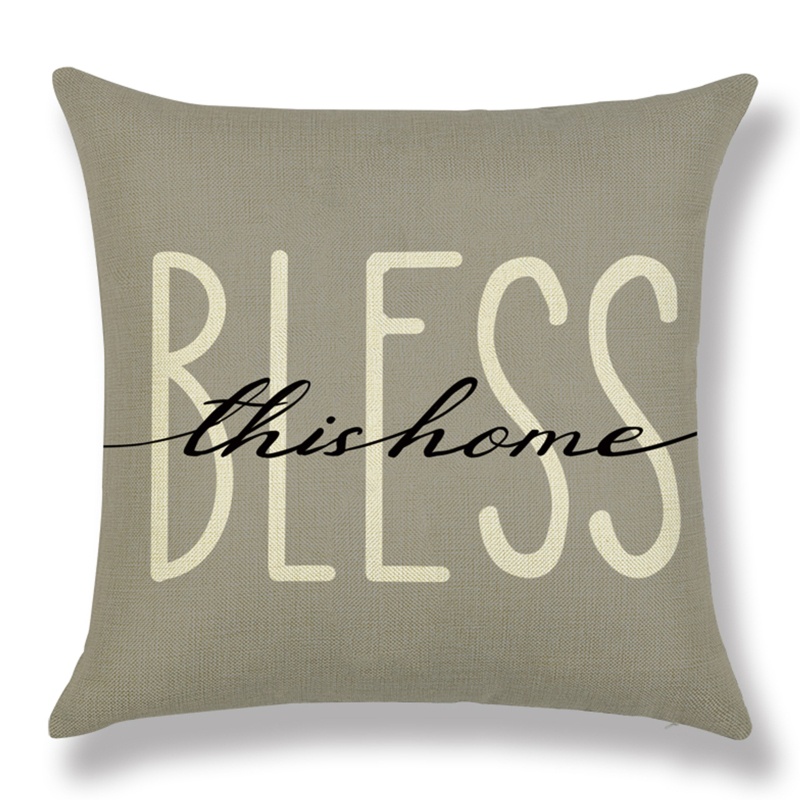 Bộ 4 Vỏ Gối Vải Lanh In Hình Chậu Cây Bạch Đàn / Lá Bạch Đàn / Chữ Cái Trang Trí Nhà Cửa / Văn Phòng