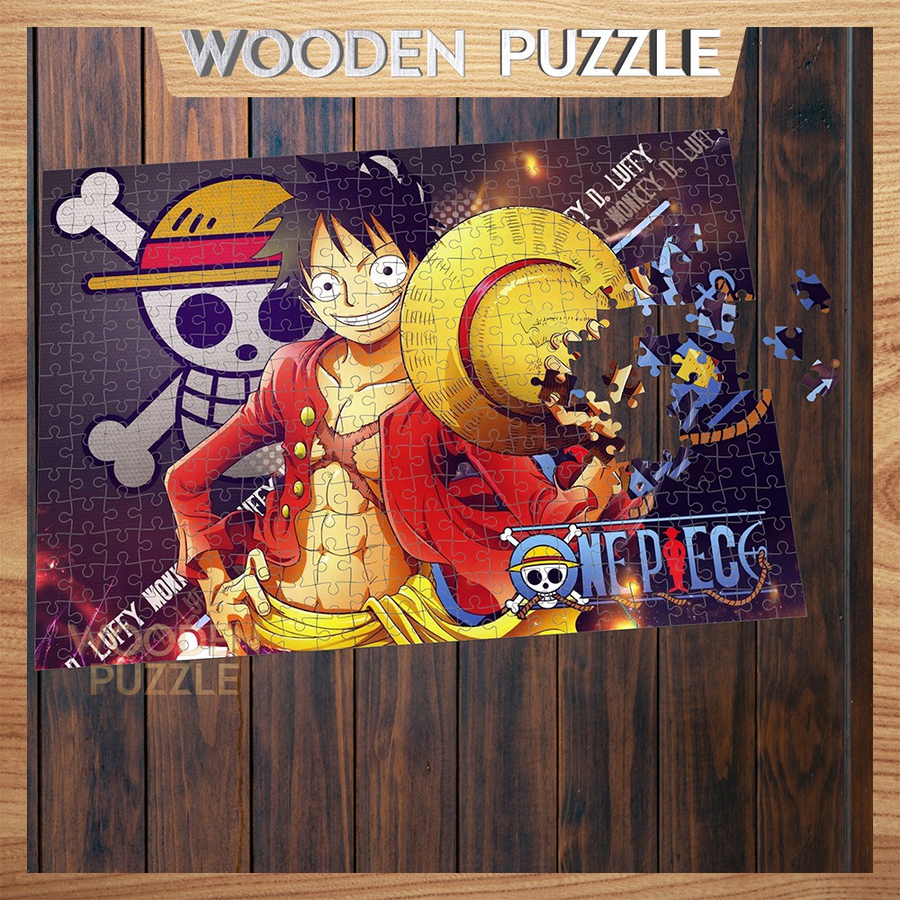 Bộ xếp hình bằng gỗ one piece monkey d.luffy 300 - 500 mảnh ghép cho nhiều lứa tuổi, ghép hình WP46