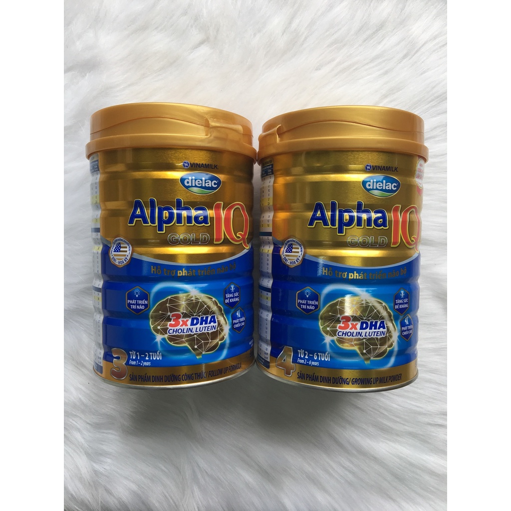 Sữa bột Vinamilk Alpha Gold IQ số 1,2,3,4 850g hộp thiếc