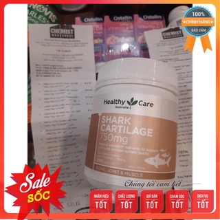 [Date mới, Chemist] Sụn vi cá mập Úc 200 viên Healthy Care Shark Cartilage 750mg