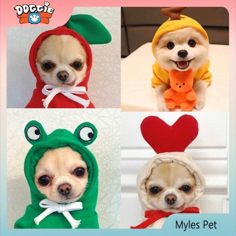 ★〓Myles Pet〓★ Áo hoodie bằng vải lông cừu hình trái cây dễ thương cho thú cưng