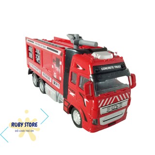 XE CỨU HỎA/ ĐỔ RÁC SẮT ĐẨY TRỚN CHẠY NHANH (Scale 1:38)