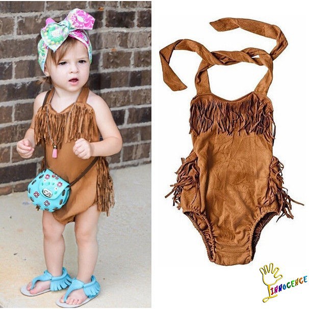 ❤XZQ-Newborn Baby Girl Tassels Romper Jumpsuit Bodysuit Kid Clothes Outfit Sunsuit Hot Sale