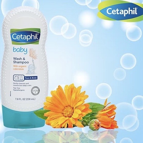 Cetaphil Baby tắm gội hữu cơ Organic - Cetaphil Baby Wash &amp; Shampoo with Organic Calendula 230m