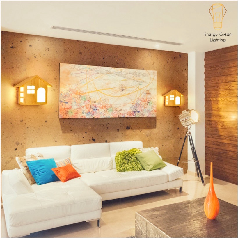Đèn Tường Gỗ Energy Green Lighting Hình Ngôi Nhà DT-B0045 Kiểu Dáng Hiện Đại - Trang Trí Căn Phòng -Bảo Hành 12 Tháng