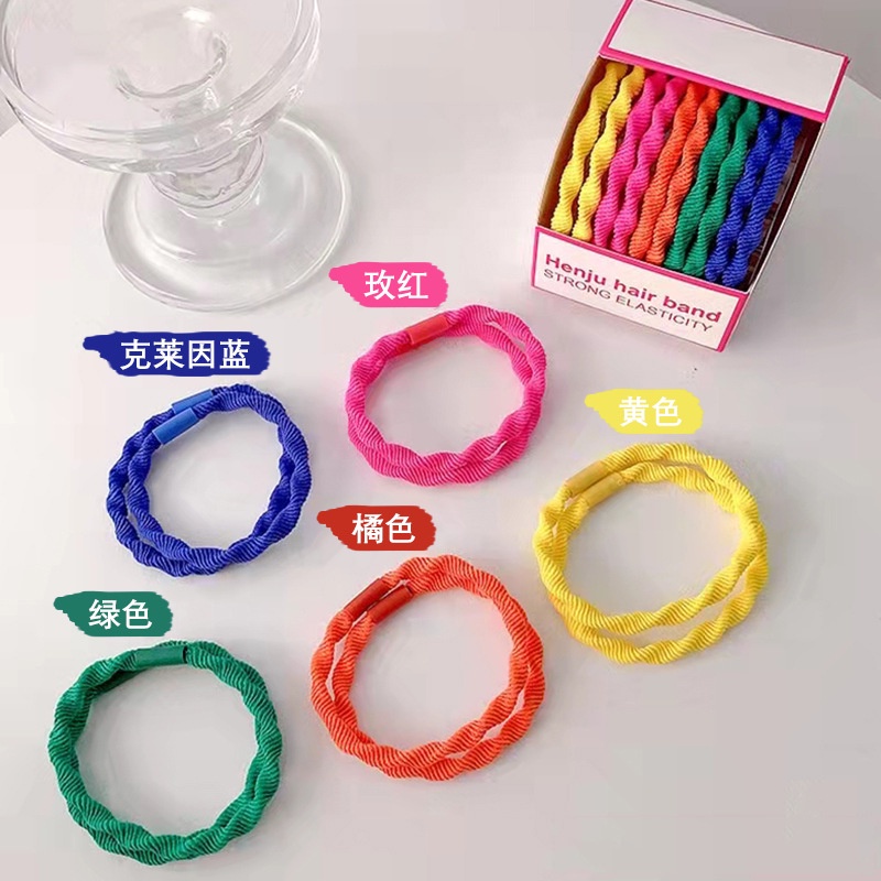 Set 5 Dây Buộc Tóc Co Giãn Nhiều Màu Sắc Cho Nữ