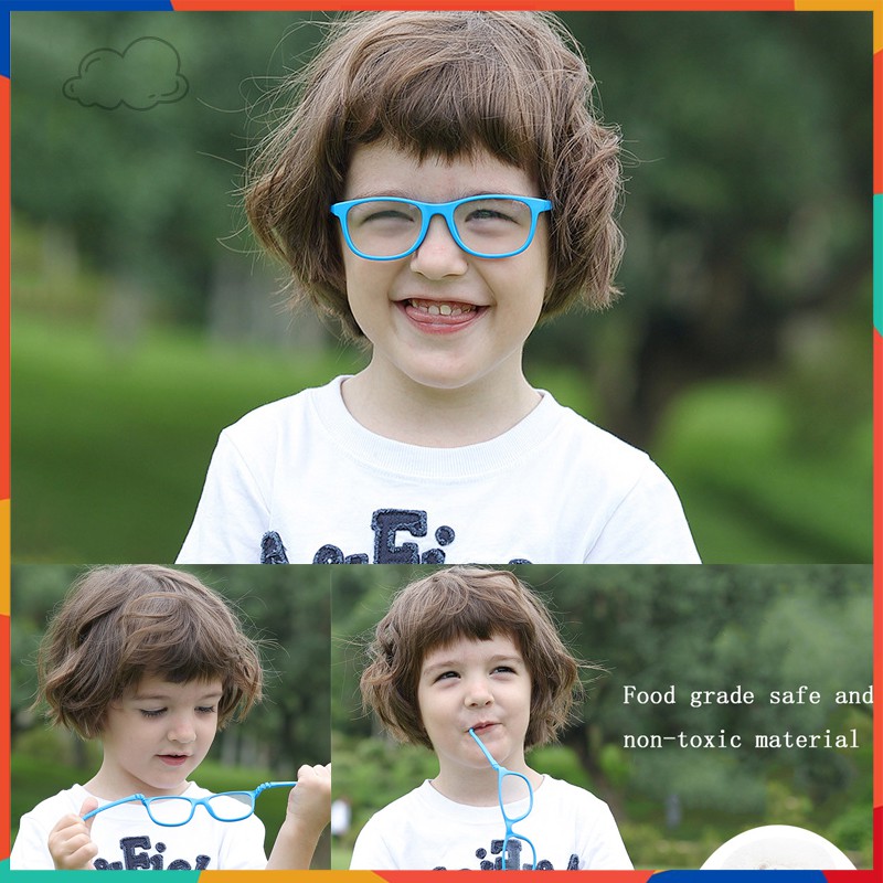 Mắt Kính Gọng Vuông Siêu Nhẹ An Toàn Cho Bé