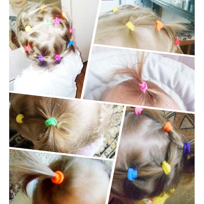 Set 100 dây buộc tóc nhiều màu