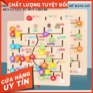 TRÒ CHƠI BẢNG MÊ CUNG HỌC TOÁN VÀ CHỮ BẰNG GỖ - RÈN LUYỆN TƯ DUY CHO BÉ_babyvnshop3