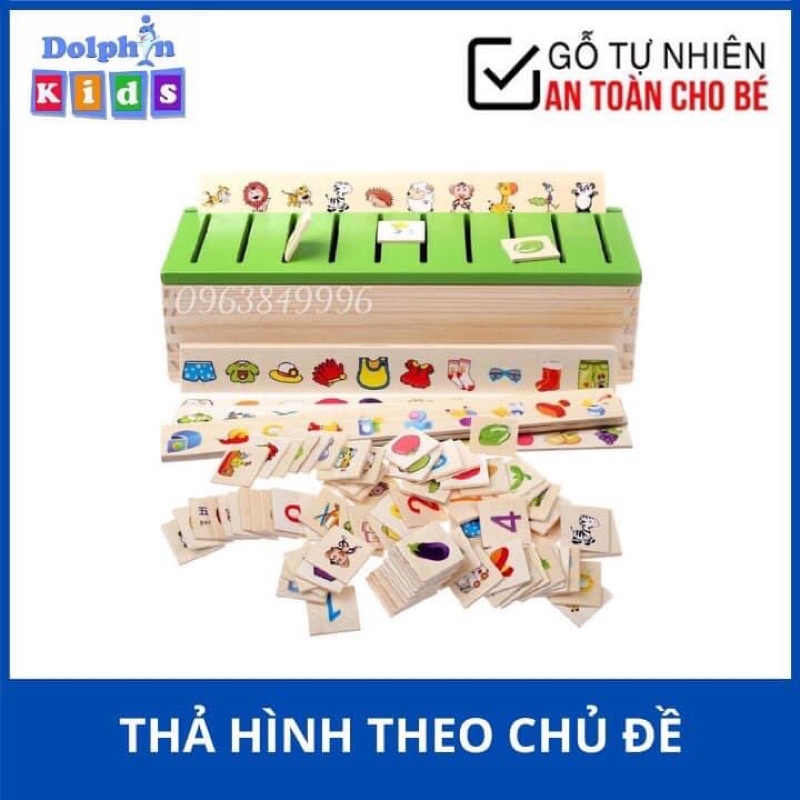 Bộ thả hình theo chủ đề bằng gỗ rèn luyện trí nhớ và khéo léo của đôi tay