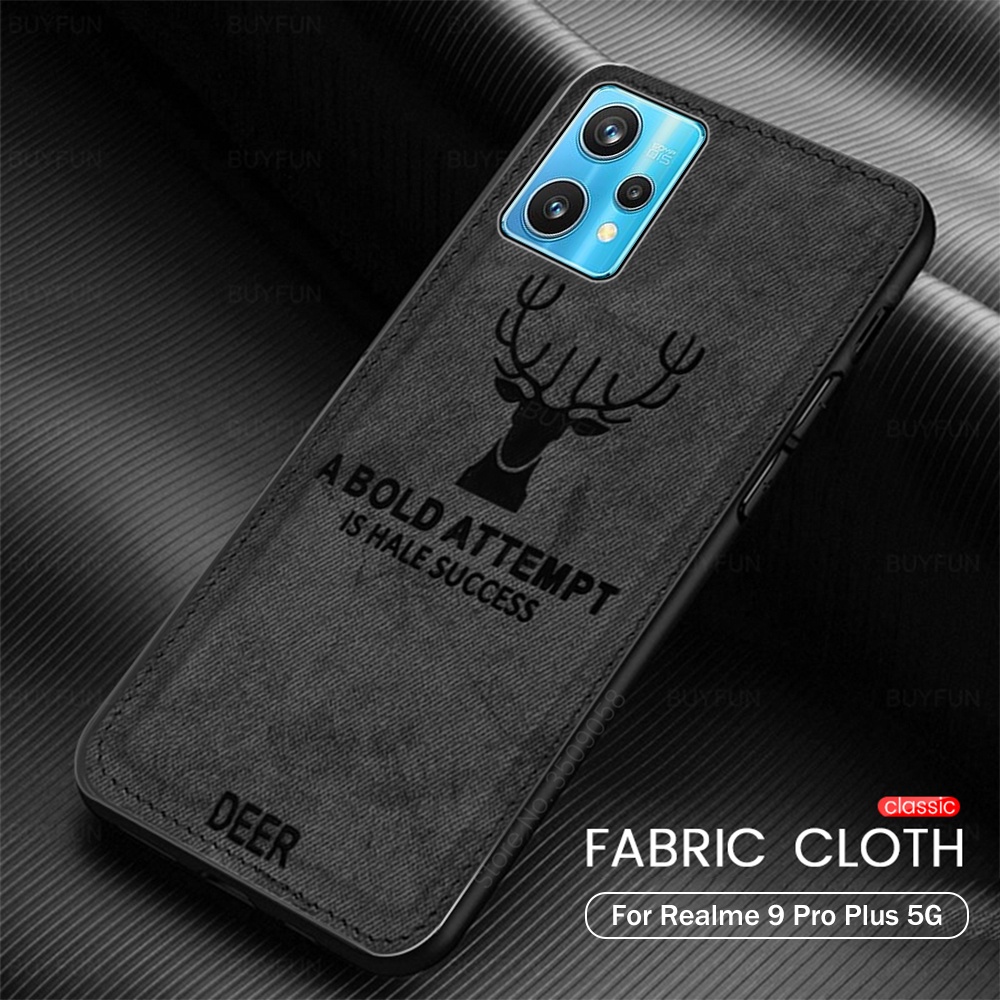 Ốp Điện Thoại Vải Viền Silicon Họa Tiết Tuần Lộc 3d Cho Oppo Realme 9Pro Plus 9i C35 C21Y C25Y C17 7i C20 A96 A36 A76 Reno7 7Z