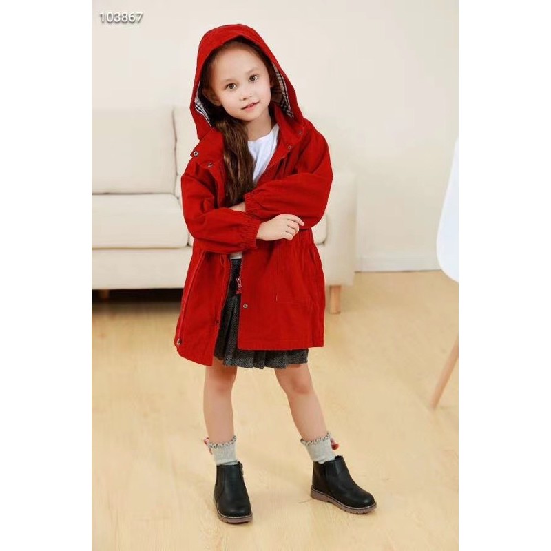 Áo khoác kaki bé gái parka dư xịn