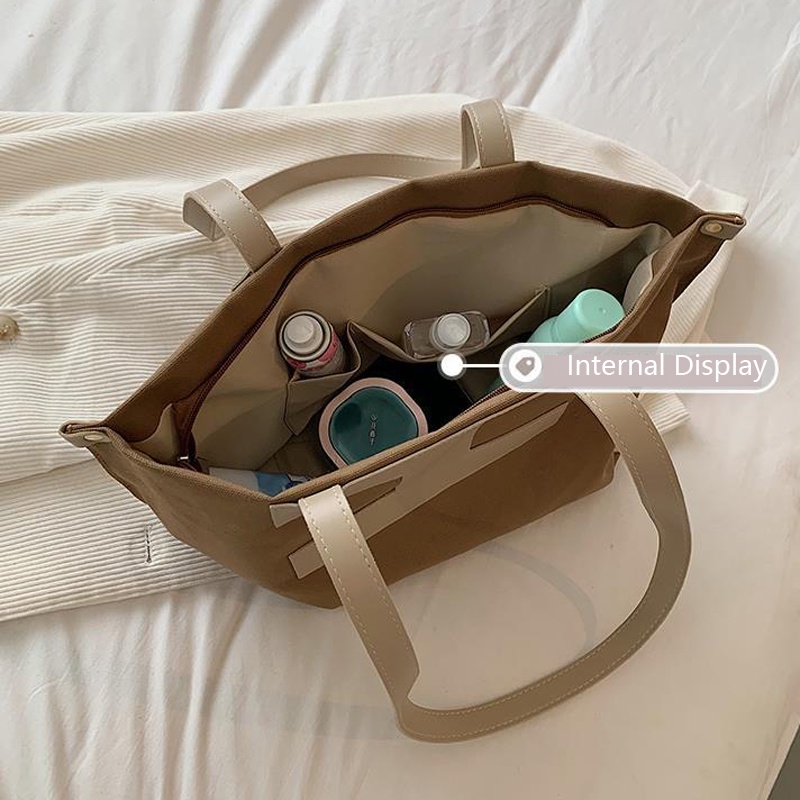 Túi tote Đeo Vai Bằng Vải Bạt Đa Năng Cho Nữ