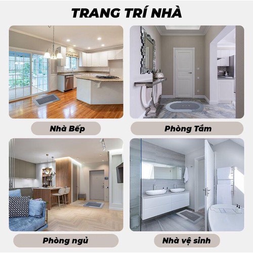 Thảm Silicon - Hút Nước Siêu Thấm Sau 3 Giây - Thảm Lau Chân Chống Trơn Trượt - Thảm Nhà Tắm