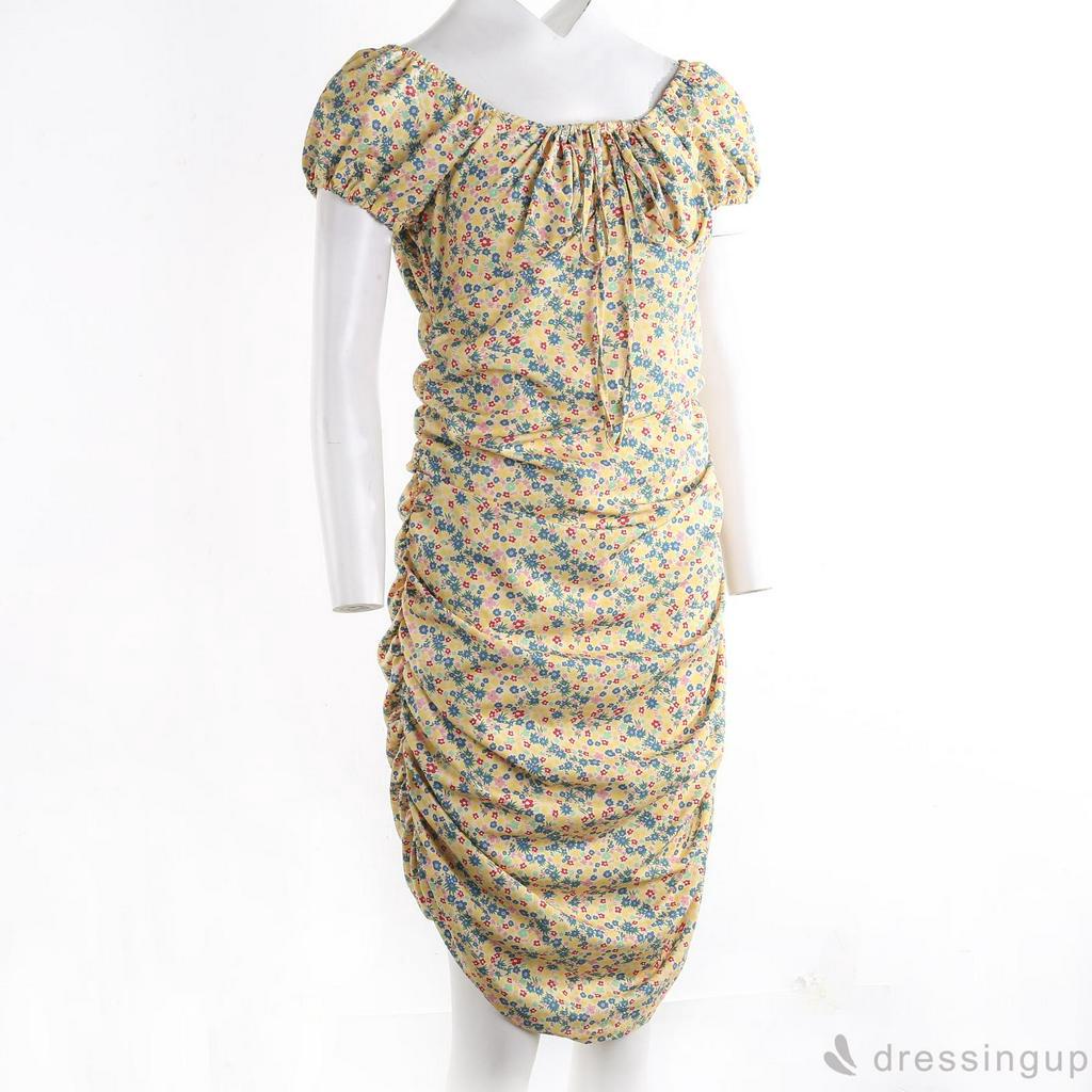 Đầm Tay Ngắn Họa Tiết Hoa Thời Trang Cho Nữ