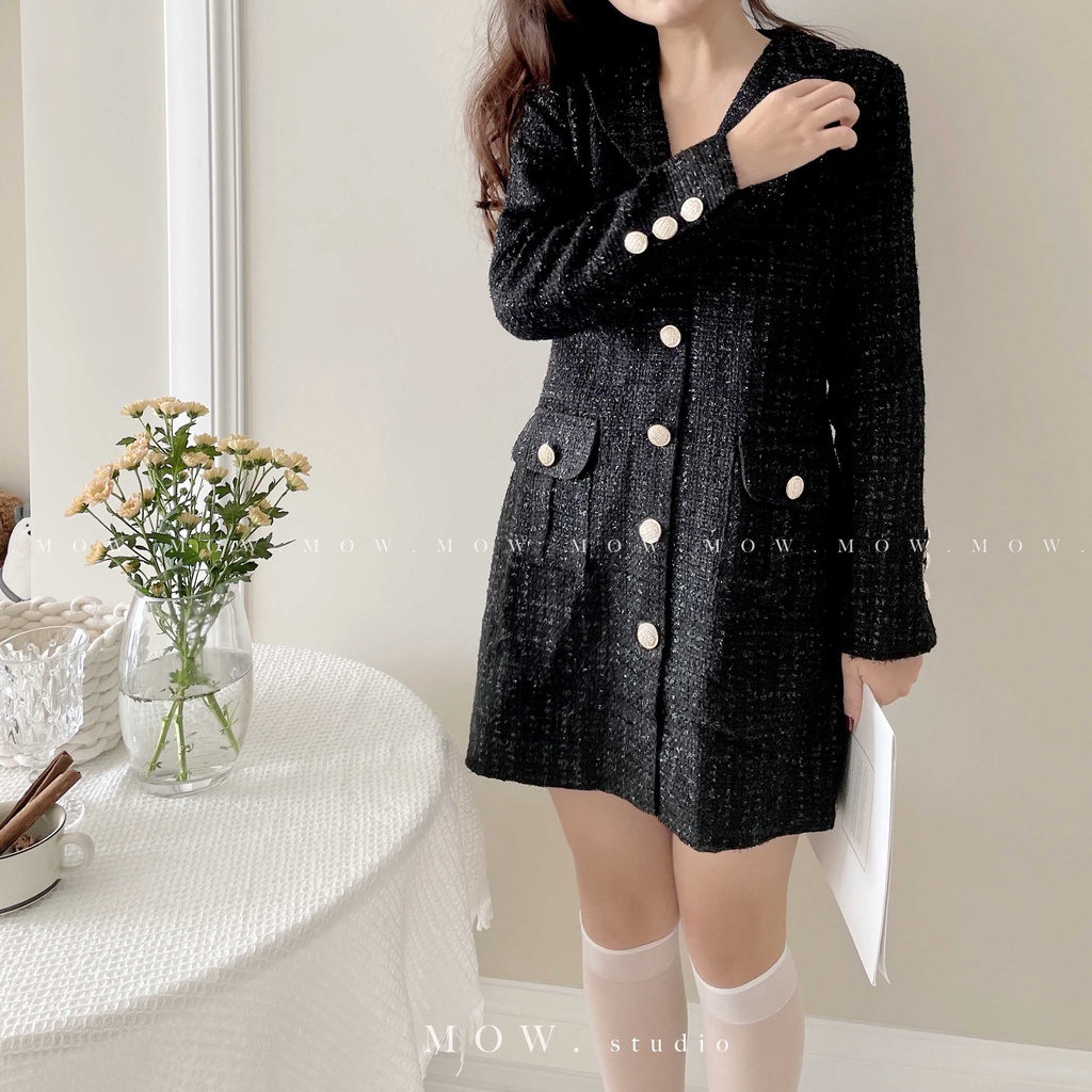 Váy Dạ Tweed Lauren (made by Mow Studio) Mặc hai kiểu váy hoặc áo khoác
