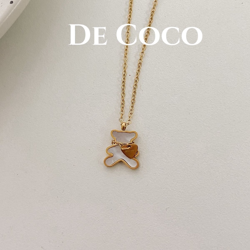 [KHÔNG ĐEN GỈ] Vòng cổ nữ hình gấu, dây chuyền THE BEAR Decoco